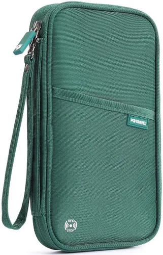 Miniatura 23 de VanFn Cartera RFID para pasaporte de viaje, soporte para pasaporte familiar, organizador de documentos de viaje serie P.Travel (nailon, gris)