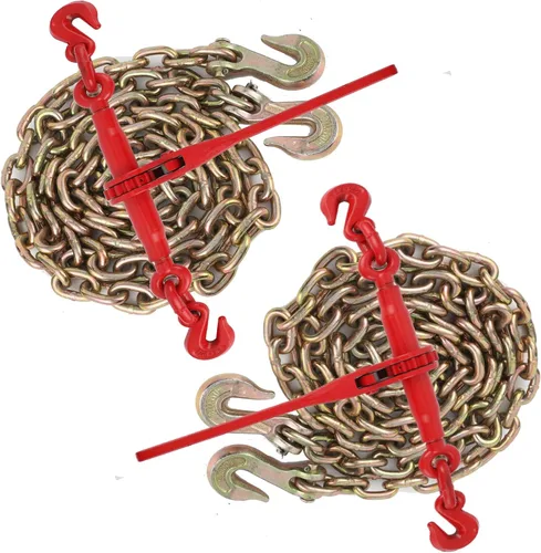 Miniatura 9 de Carpeta de cadena de 3/8" -1/2", cadenas de 3/8" × 10 pies con 1 carpeta y 1 cadena, grado 70, carpeta de carga para cadena de carpeta con gancho