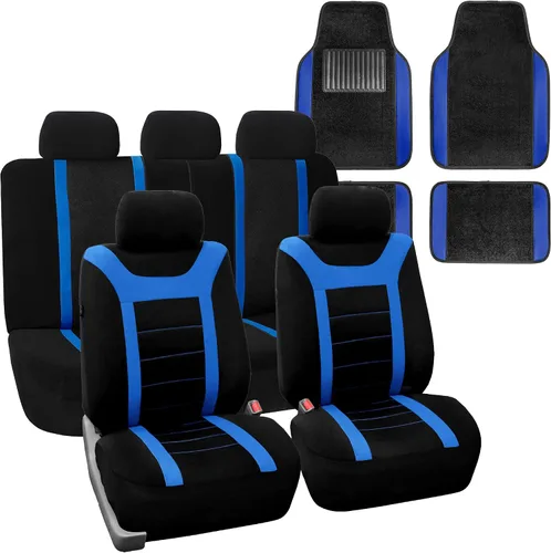 Miniatura 12 de FH Group Juego completo de fundas de asiento deportivo para automóvil, ajuste universal para autos, camiones y SUV (beige) FB070115 + F14407
