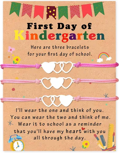 SmileBelle Pulsera de jardín de infantes para mamá y yo, pulsera para el primer día de escuela para hijo e hija como regalo de regreso a la escuela