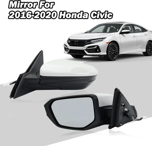 Miniatura 7 de Espejo lateral del conductor compatible con Honda Civic Coupe Sedan Hatchback 2016, 2017, 2018, 2019, 2020, 2021, espejo con cristal eléctrico, sin