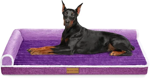 Miniatura 13 de Patas Lague Cama Ortopédica para Perros de Tamaño Grande 36''X24'', Impermeable Cómoda con Bolster en L Mediano Antideslizante Suave Cálida Cama