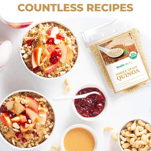 Miniatura 9 de Healthworks Superfoods Quinoa orgánica de grano entero blanco crudo, 80 onzas / 5 libras, proteína, fibra y hierro, origen peruano, sustituto
