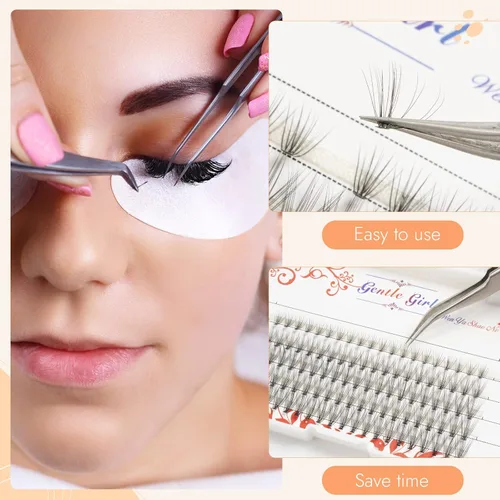 Miniatura 5 de PAFUWEI 100 extensiones de pestañas postizas individuales, 20 raíces, paquete de pestañas en racimo para extensiones de pestañas de bricolaje
