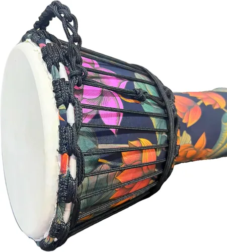 Miniatura 4 de Tambor africano de percusión, hecho a mano, cabeza de piel de oveja, estilo nacional