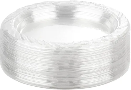 Miniatura 8 de Stock Your Home Platos de postre de plástico transparente de 6 pulgadas (paquete de 120) platos transparentes desechables flexibles para postres