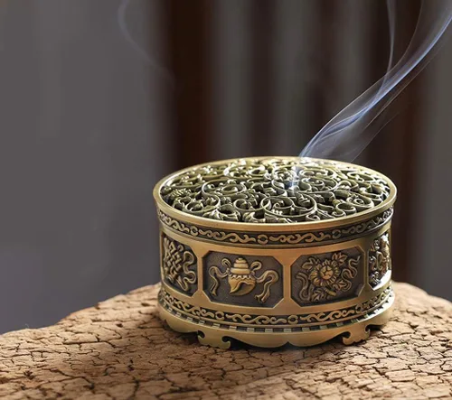 Miniatura 5 de Quemador de incienso tibetano, quemador de incienso de Buda, tamaño pequeño para cono, torre, incienso en polvo, incienso de bobina de 2H/4H