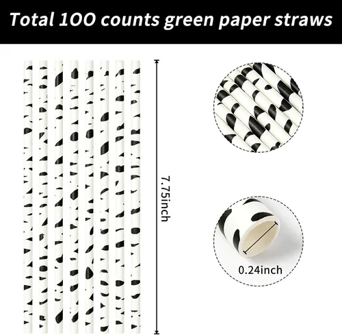 Miniatura 3 de Paquete de 100 pajitas de papel biodegradable de corteza de abedul para cumpleaños, bodas, baby showers, ciberfestividades, celebraciones y fiestas