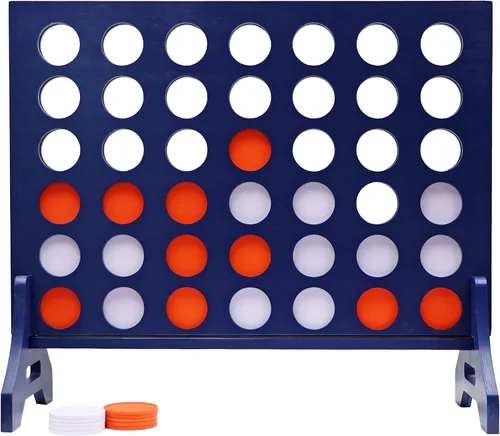 Miniatura 64 de Tailgating Pros Cuatro en una fila gigante azul marino premium con funda de transporte – Juego de patio al aire libre de gran tamaño – ¡Muchos