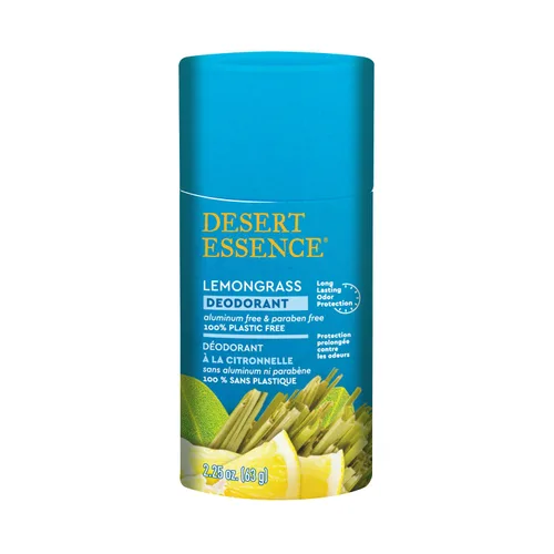 Miniatura 2 de Desert Essence Desodorante de citronela, 100% libre de plástico, protección natural del olor, sin aluminio ni parabenos, con árbol de té y manteca