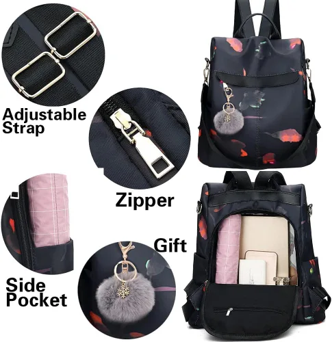 Miniatura 10 de Mochila para mujer, impermeable, antirrobo, bolsa de viaje, estiloA , L, Mochila