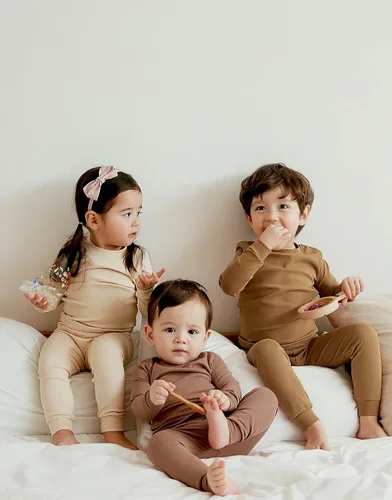 Miniatura 3 de VAENAIT BABY - Pijama de algodón básico liso para niños y niñas de 12 meses a 12 años, conjunto de ropa de dormir