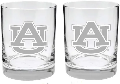 Miniatura 20 de Texas A&M Aggies - Juego de 2 vasos (2 caras), acabado satinado, roca (o whisky)