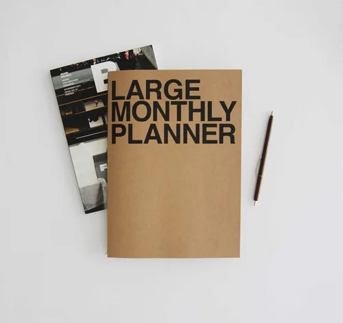 Miniatura 4 de JSTORY Planificador Mensual Grande Se Mantiene Plano Sin Fecha Todo el Año, Cubierta Flexible, Organizador de Metas/Tiempo, Papel Grueso, Ecológico