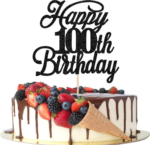 Miniatura 59 de Rsstarxi 1 paquete de decoración para tarta de cumpleaños 8 con purpurina negra de 8 años y fabulosos saludos a 8 años de edad, para celebrar el 8º