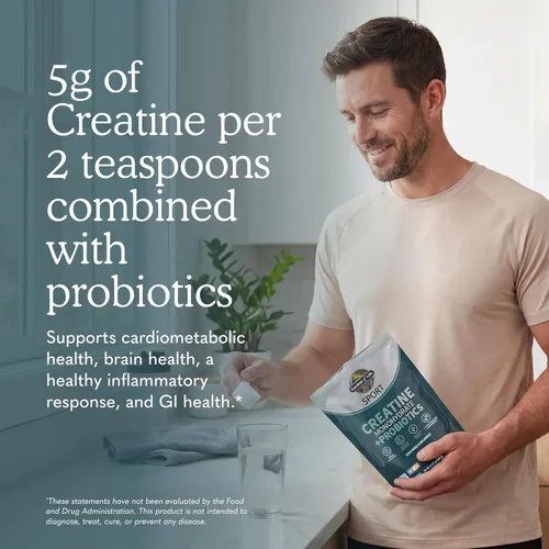Miniatura 2 de Polvo de creatina monohidrato para mujeres y hombres de Garden of Life, micronizado para preentrenamiento con probióticos para músculo, fuerza