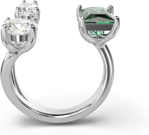 Miniatura 4 de Swarovski Mesmera Open Ring, Green and Clear Mixed-Cut Stones in a Silver-Tone Finish, Part of the Mesmera Collection