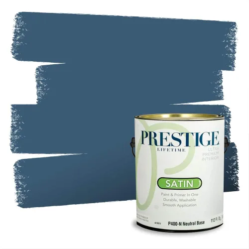 Miniatura 1493 de Pintura Exterior + imprimación PRESTIGE, todo-en-uno, 1 galón, acabado mate, color comparable al Valspar* Royal Gray* VS151-Gris real