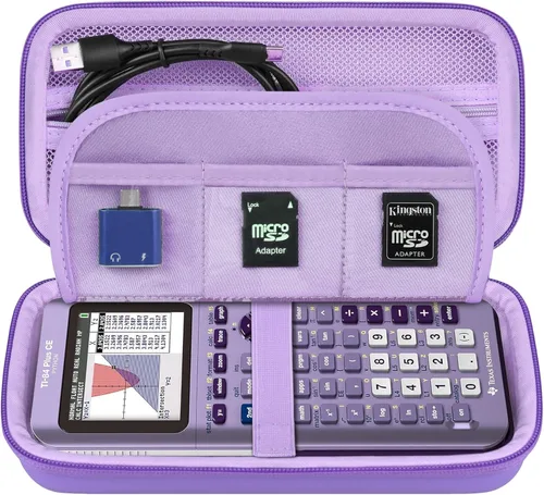 Miniatura 12 de Elonbo Funda de transporte para calculadora gráfica a color Texas Instruments TI-84 Plus CE/TI-84 Plus/TI-83 Plus/TI-83 Plus CE, bolsillo de malla