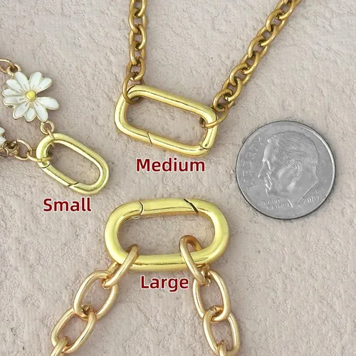 Miniatura 4 de OHINGLT 10 piezas de cierres de colgante con clip mosquetón – cierre y cierres de collar de oro de 18K, conector de encanto de pulsera para mujeres