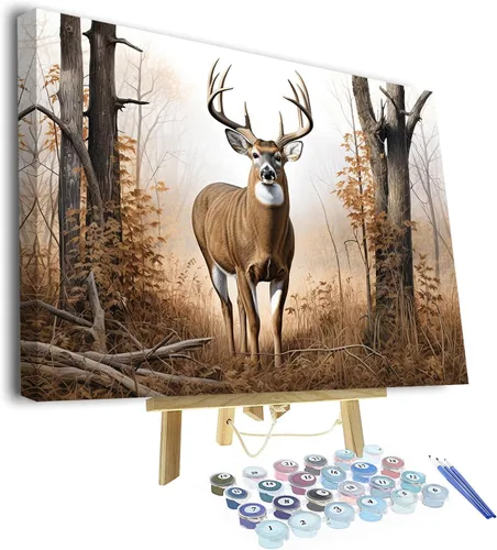 Miniatura 8 de TUMOVO Pintura por números para adultos y niños, rana sentada en una rama, pintura por números, pinturas al óleo, artes y manualidades, kits