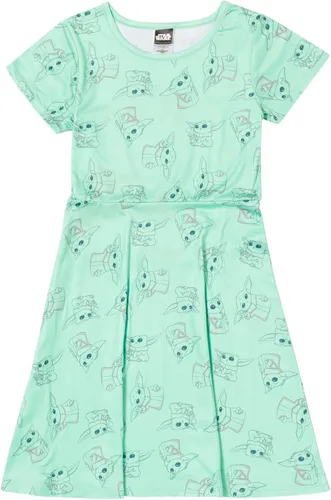 Miniatura 5 de STAR WARS The Mandalorian The Child Girls - Paquete de 2 vestidos de manga corta para niños pequeños a niños grandes