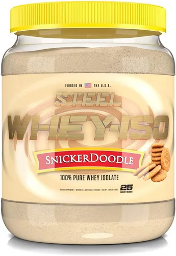 Miniatura 4 de Steel Supplements Whey-ISO Polvo aislado de proteína de suero de leche, galletas de mantequilla de maní y crema 25 porciones (1.71 libras)