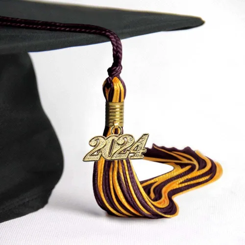 Miniatura 4 de Endea Graduation - Borla de doble color mixto con fecha dorada (negro/dorado antiguo, 2021)