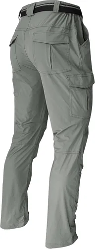 WENRONSTA Pantalones cargo de senderismo para hombre de secado rápido ligeros impermeables 6 bolsillos para exteriores montaña pesca camping