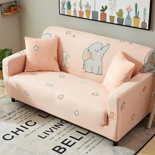 Miniatura 8 de IMYOGI Funda de sofá de alta elasticidad estampada, funda de elastano elástica para sofá de esquina, lavable para 3 cojines, protector de muebles
