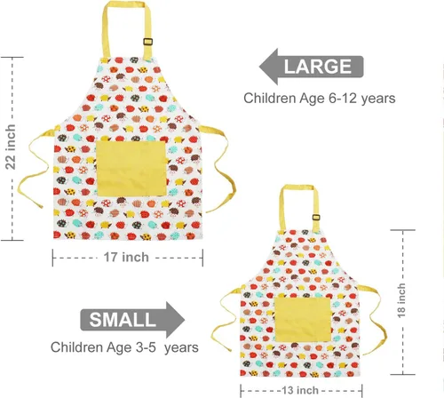 Miniatura 6 de Jennice House - Juego de delantal y gorro de chef para niños, lindos delantales para hornear de niños para cocinar delantales para bebés que hornean
