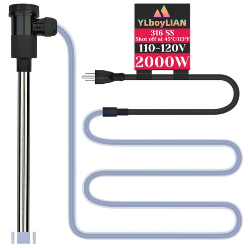 Calentador de agua de inmersión de 2000 W para bañera de hidromasaje y piscina, calentador sumergible eléctrico portátil con control de temperatura
