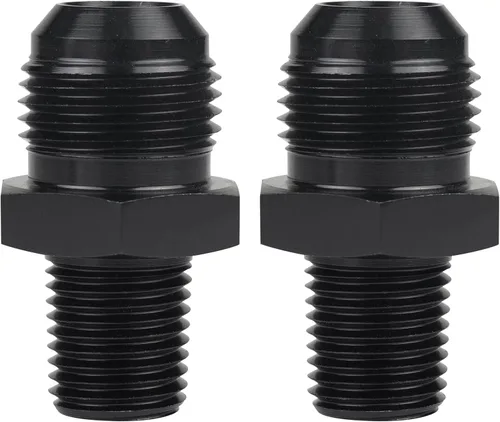 Miniatura 20 de Adaptador de manguera de tubería macho de 10AN a 1/4 NPT de aluminio recta para línea de combustible, adaptador de manguera de aluminio negro