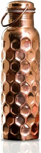 Craft Trade Botella de agua de cobre 100% puro de 32 onzas – Botella de fitness de 32 onzas líquidas para beber, vaso hecho a mano inspirado en