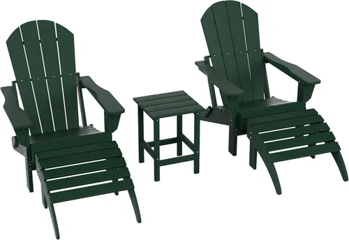 Miniatura 36 de WestinTrends Reposapiés otomano Adirondack para patio al aire libre, taburete de madera de polietileno para todo tipo de clima, ampliamente Azul