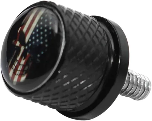 Miniatura 12 de Tornillo de perno de asiento de guardabarros moleteado inoxidable de 1/4 "-20 roscas compatible con Harley Sportster Dyna Softail Touring CVO Negro