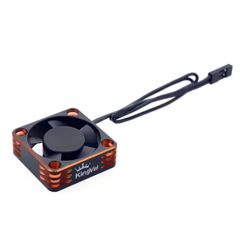 Miniatura 8 de KingVal Ventilador de enfriamiento del motor de aluminio de 1.181x1.181x0.394 in 28000RPM para 1/8 1/10 1/12 RC Car 540 550 Motor (negro-rojo)