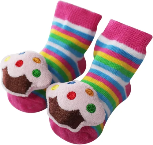 Miniatura 4 de PUPPET Calcetines de sonajero para niña botines de algodón set de regalo RosaRebel Fun 6 meses
