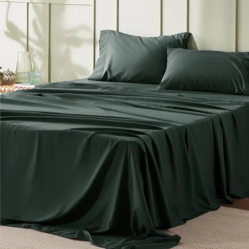 Miniatura 29 de Bedsure Sábanas de tamaño King – Sábanas suaves para cama de tamaño King, 4 piezas de hotel de lujo verde menta, juego de sábanas refrescantes de 11