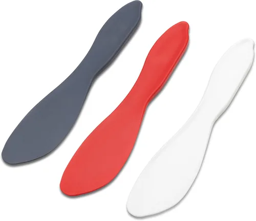 Miniatura 12 de Linden Sweden Juego de 2 esparcidores multiusos, gris carbón, cuchillo versátil para mantequilla para queso suave, mantequilla de maní, glaseado