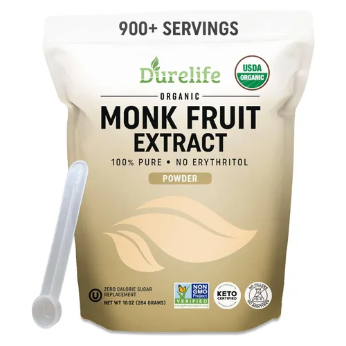 Miniatura 9 de Edulcorante orgánico de fruta de monje 100% puro Durelife, sin eritritol, extracto en polvo de fruta de monje, orgánico USDA verificado por