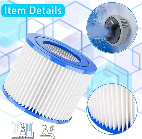 Miniatura 7 de Filtro de spa tipo de repuesto para bañera de hidromasaje, 2 piezas, compatible con Colem Salu 90352E 58323E, bañera de hidromasaje inflable, filtro