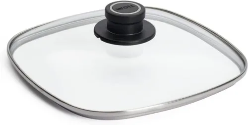 Miniatura 5 de Woll Vidrio templado con borde de acero inoxidable y perilla ventilada tapa redonda, 11 3/4 pulgadas, transparente