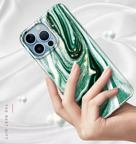 Miniatura 3 de luolnh Funda dorada brillante compatible con iPhone 13 Pro, diseño de mármol, a prueba de golpes, delgada, de silicona suave, TPU para iPhone 13 Pro