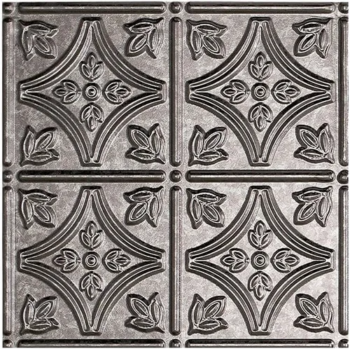 Miniatura 21 de FASÄDE Panel de techo decorativo de vinilo con pegamento de estilo tradicional y patrón 1 en níquel cepillado (muestra de 12 x 12 pulgadas)