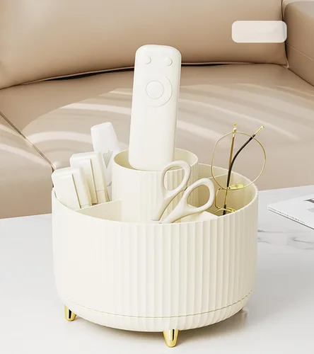 Miniatura 8 de Organizador de brochas de maquillaje giratorio de 360 grados, diseño desmontable, 5 ranuras, para cosméticos y lápices, organizador para escritorio