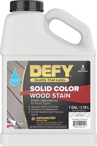 Miniatura 13 de DEFY Tinte de madera de color sólido DW-Solid – Resistente a los rayos UV, opaco, pintura exterior y valla – 1 galón Nogal oscuro