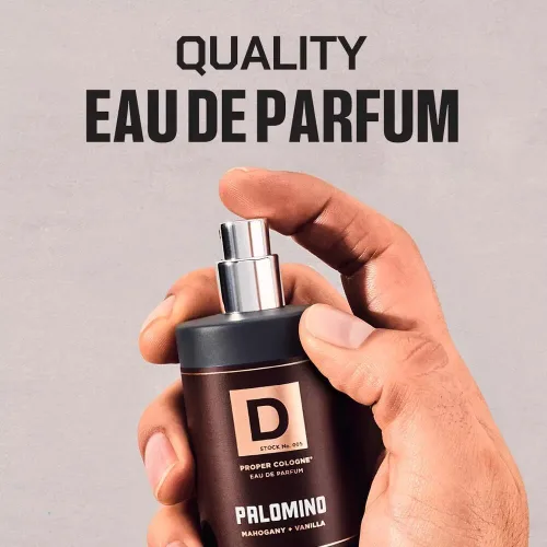 Miniatura 5 de Duke Cannon Proper Cologne Palomino Eau de Parfum para hombre Caoba y vainilla Aroma natural sutil y duradero 1.7 onzas líquidas