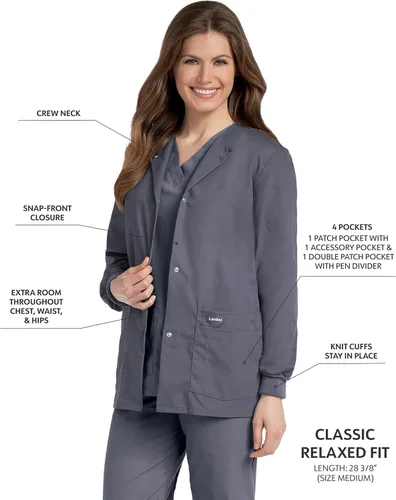 Miniatura 2 de Landau Essentials - Chaqueta de ajuste relajado de 4 bolsillos a presión frontal para mujer 7525