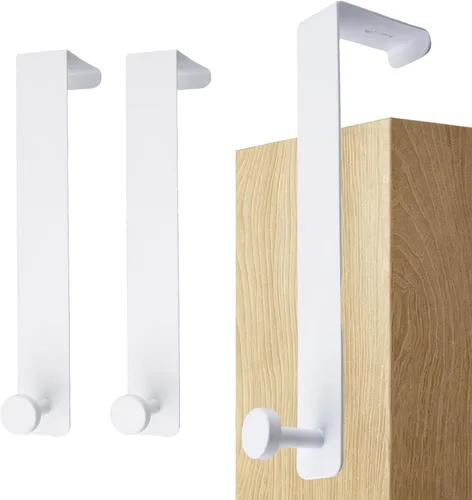 Miniatura 14 de Over Cabinet Door Hooks, 8Pcs Plastic Over Door Single Hooks Multi-Purpose Over The Cupboard Drawer Hooks Space-Saving Hanger Extender Clips Hooks